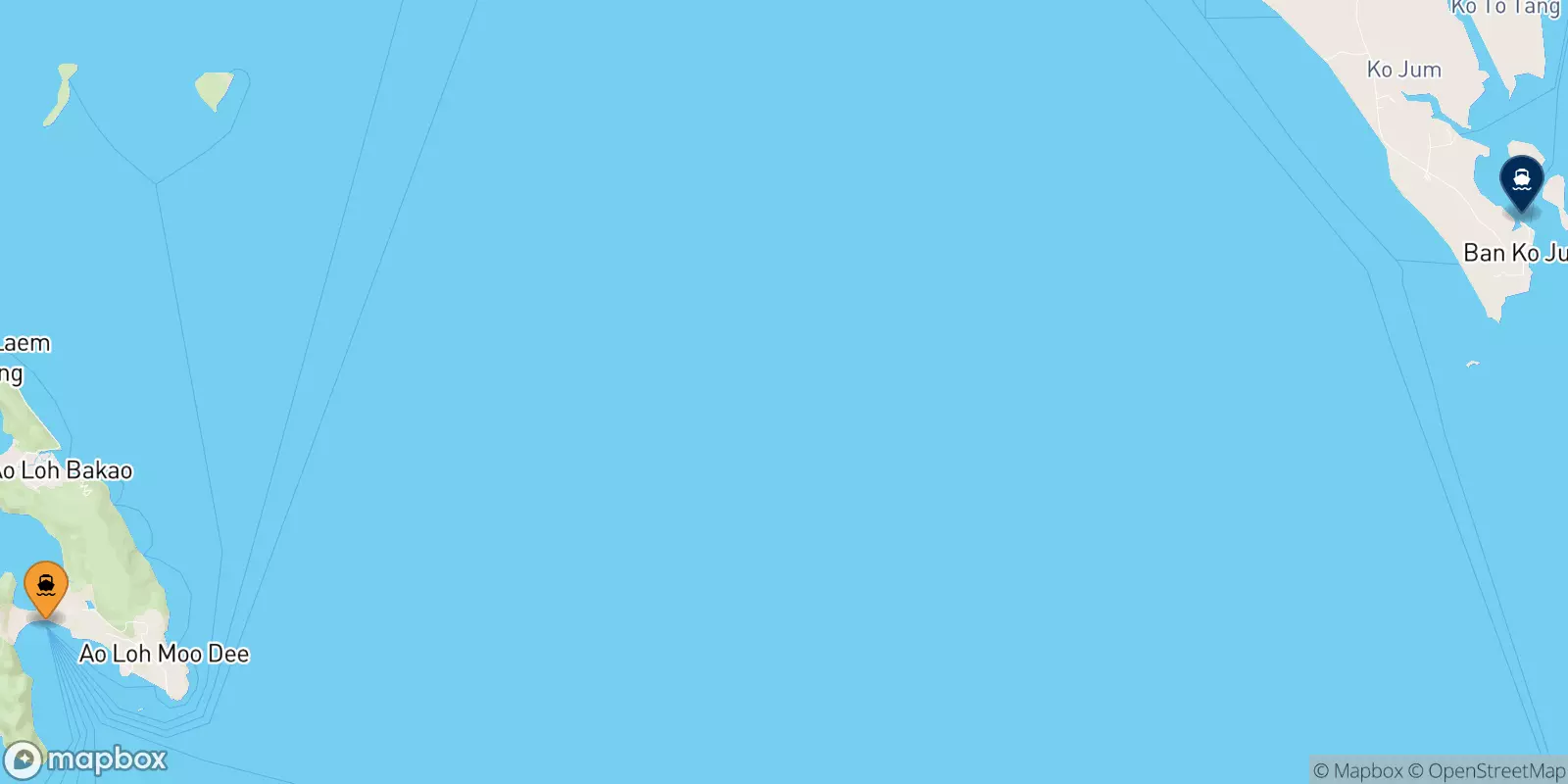 Ferries from the Phi Phi Islands to Koh Jum