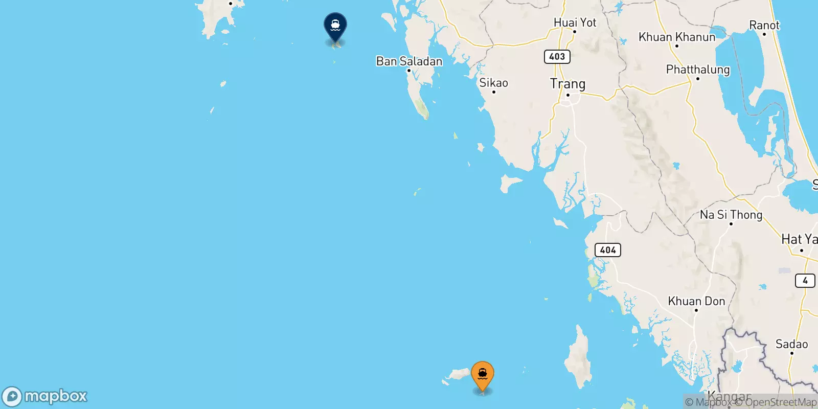 Ferries from Koh Lipe (Bundhaya Pier) to the Phi Phi Islands