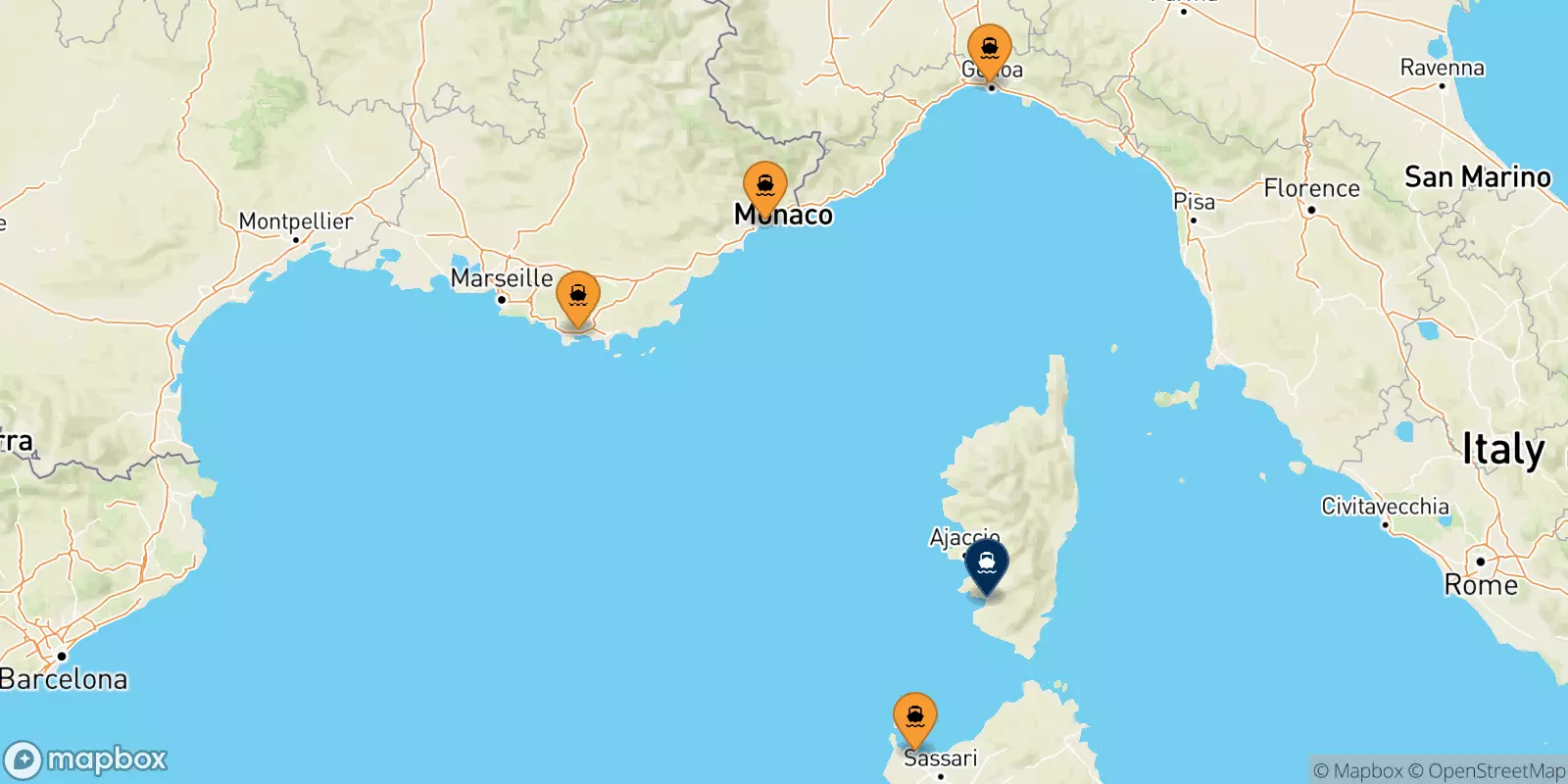 Ferries to Ajaccio